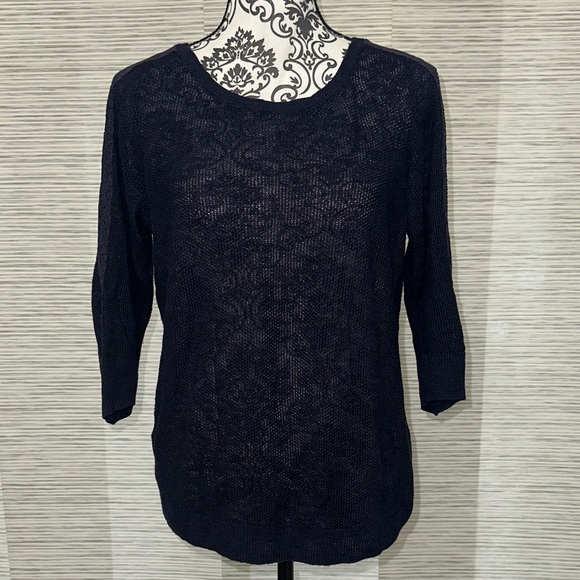 Ann Taylor Tops - Ann Taylor Midnight Blue Knit Top Sz. L